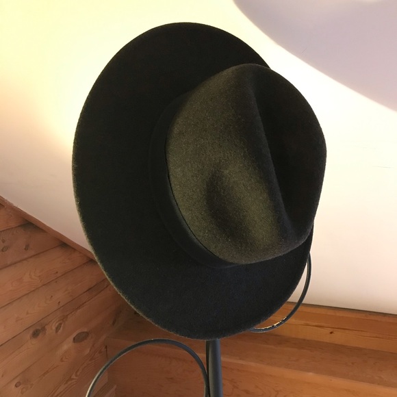 World Market Green Olive Wool Wide Brim Hat, EUC, 22” - Picture 3 of 16